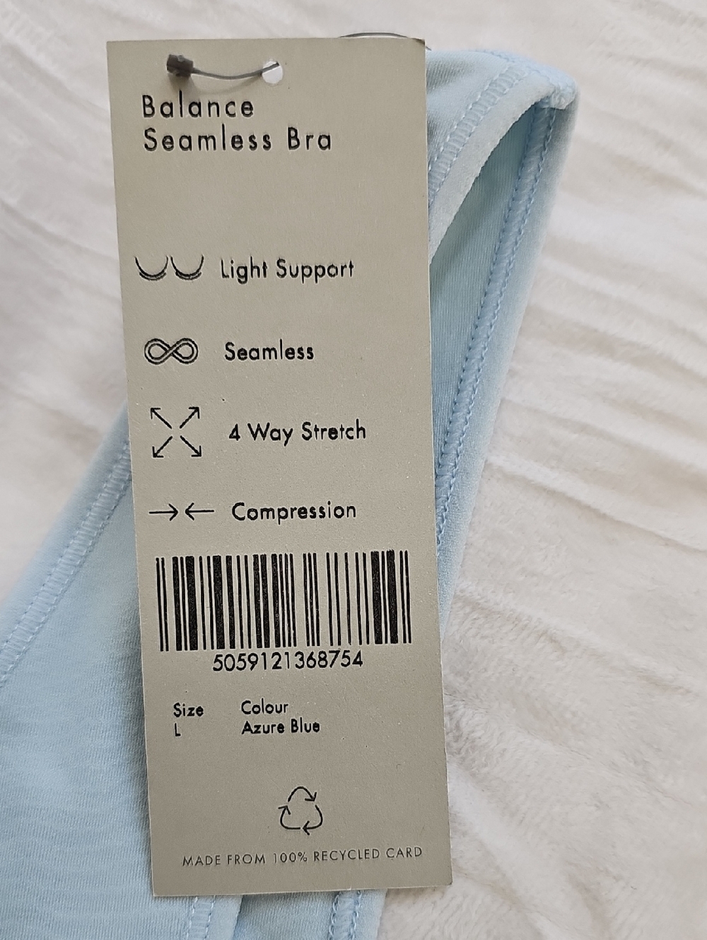 Sweaty Betty Light Blue Square Neck Seamless Bra - Picture 4 of 4